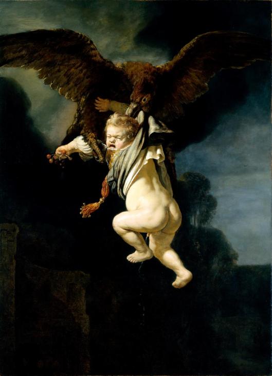 Rembrandt van Rijn Ganymede in the Claws of the Eagle 1635 Alte Meister Staatliche Kunstsammlungen Dresden